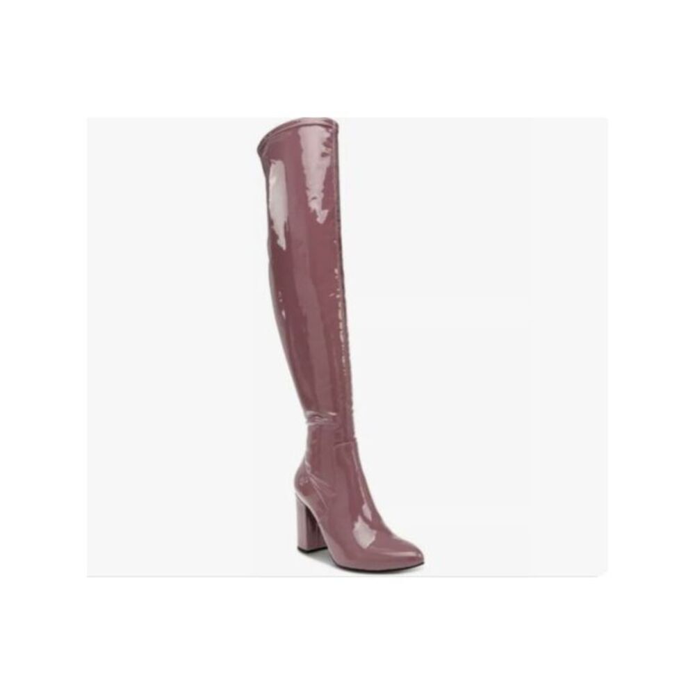 WILD PAIR Womens Pink Stretch Bravy Pointed Toe Block Heel Heeled Boots 9.5 M